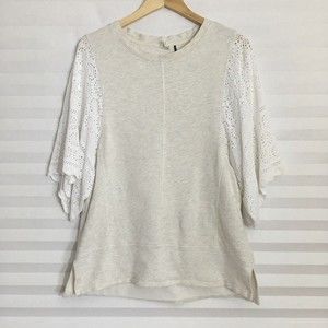 Anthropologie Akemi Kin Coro Dolman Crochet Knit Pullover Sweatshirt Top Size M